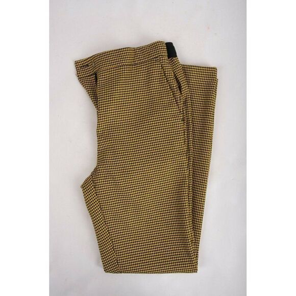 Zara Womens Jogger Pants Yellow Black Houndstooth - Picture 9 of 9